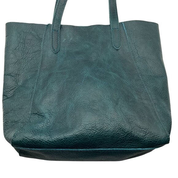 Portland Leather Goods Distressed Leather Teal Tote Bag Lagoon Juliette - Picture 3 of 16